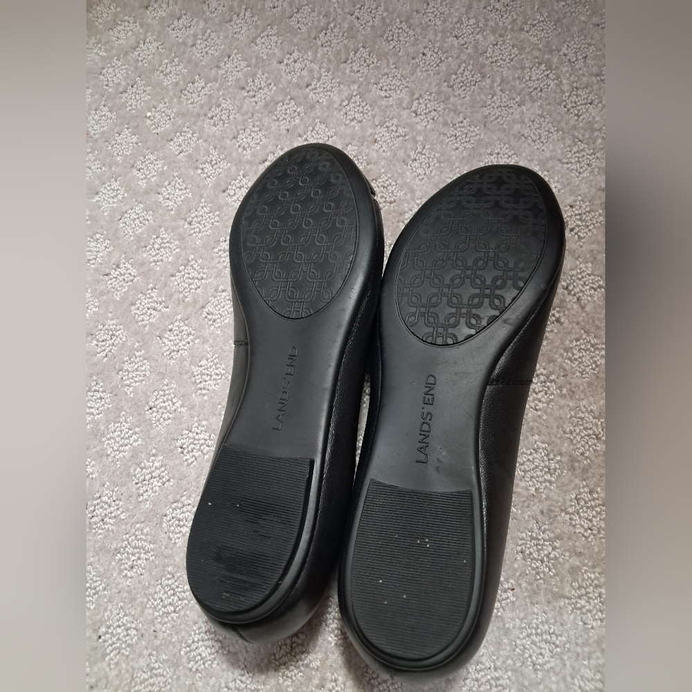 Lands' End Ballet Flats 7.5 with Textured Toe Black Shoes NEW Without TAG - Picture 5 of 9